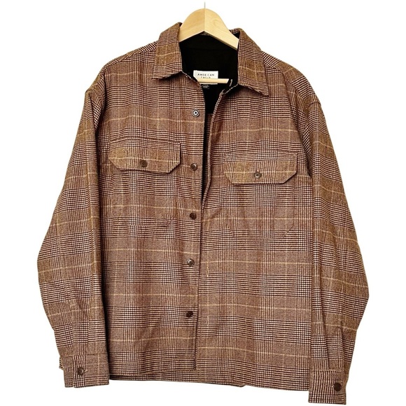 American Eagle Plaid Overshirt Size Medium - Picture 3 of 9